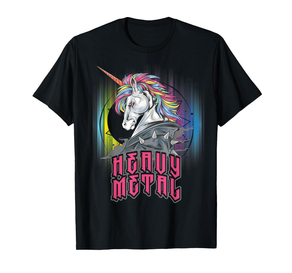 Funny Heavy Metal Unicorn Design T-Shirt for Men, Women, and Kids