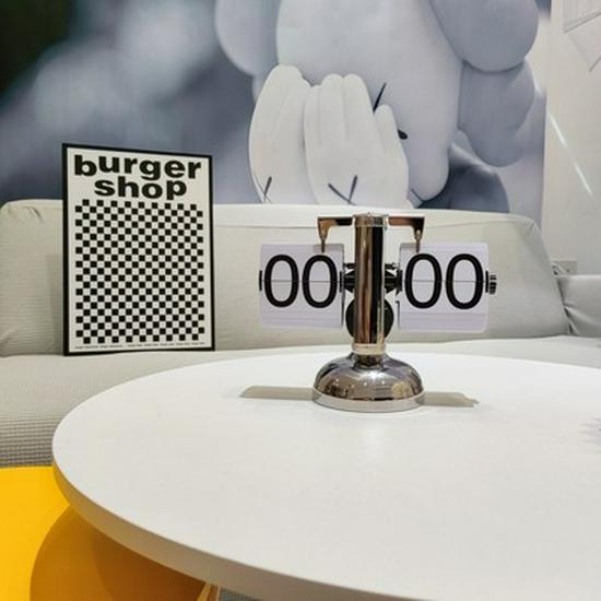 Creative Retro Flip Clock - Modern Simple Design, Ingenious Single-Leg Balance for Living Room Decor