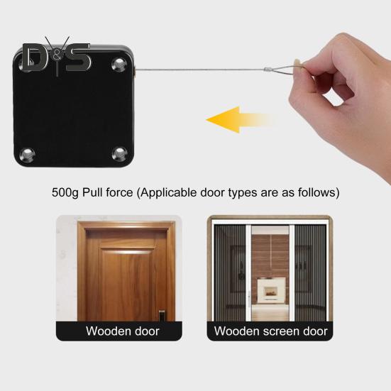 Автоматический дверной доводчик с 1,2-метровой стальной проволокой, регулируемый без пробивки, настенный, для спальни, ванной комнаты, занавески для душа, раздвижной экран, открыватель двери, закрывающее устройство