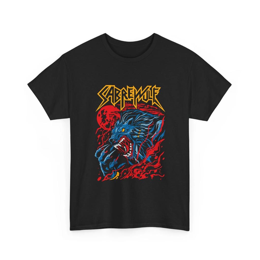 Sabrewolf T-Shirt | Cool Retro Wolf Moon Graphic Tee, Wolf Artwork, Gift T-Shirt