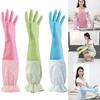 Thickening Cleaning Waterproof Wash Dishes Warm Rubber gloves Long Sleeve Household Gloves Kitchen