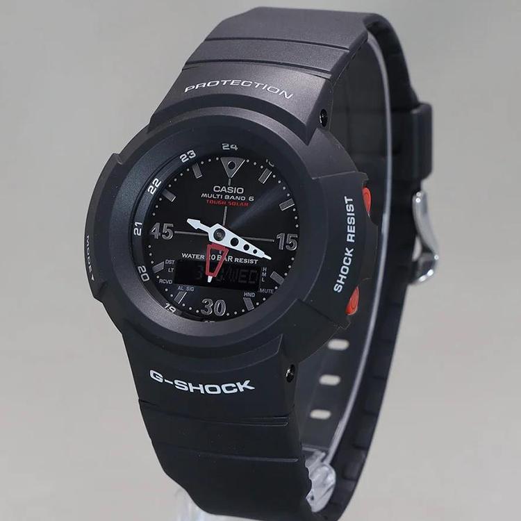 Casio Мужские часы с двойным дисплеем (жидкокристаллический/аналоговый) Серия Черные часы AWG-M520-1AJF AWG-M520-1AJF