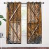 2 шт. Дверь амбара антикварная деревенская ферма старое дерево цифровая печать гостиная шторы люверсы верхние шторы гостиная офис