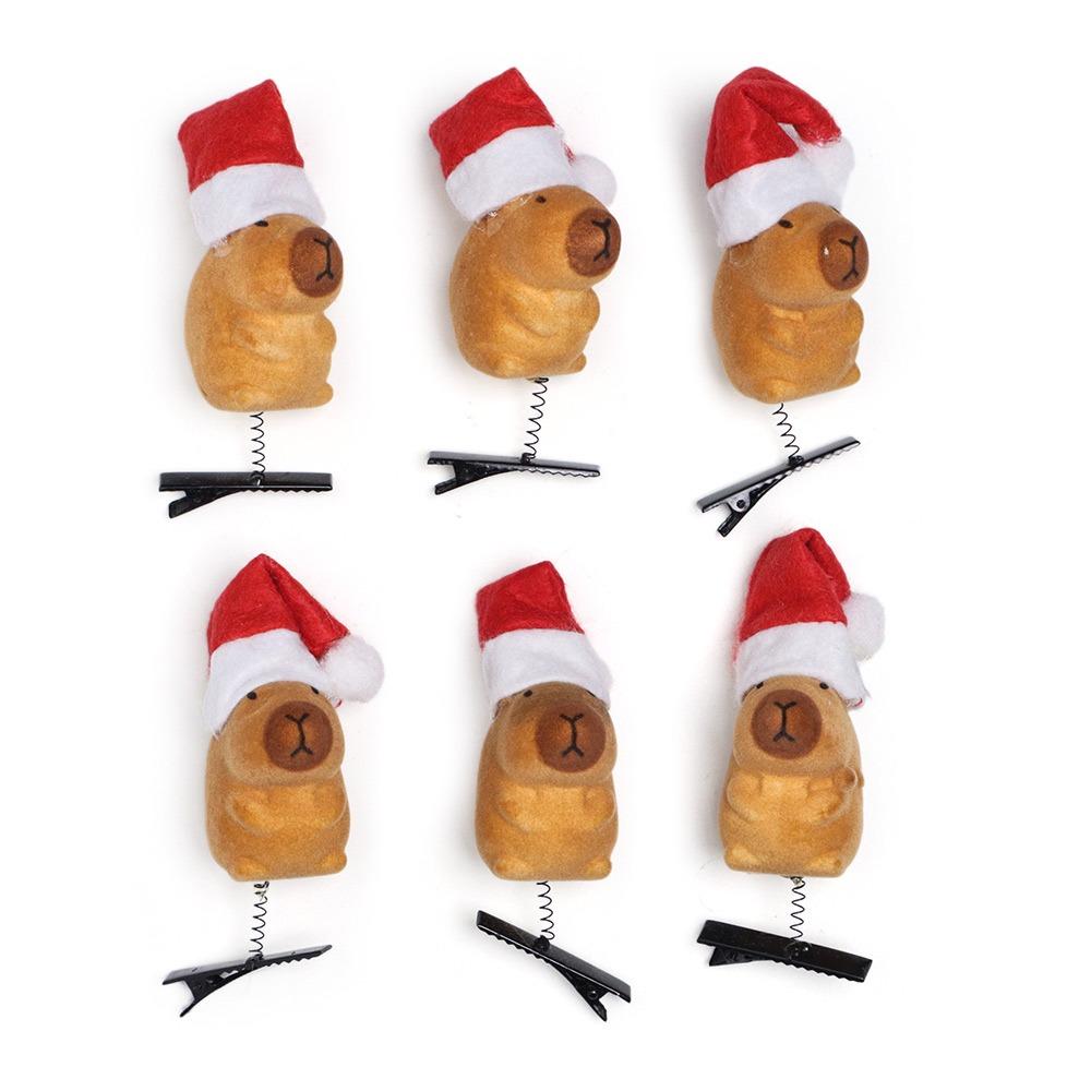 6pcs Cartoon Capybara Hair Accessories Kawaii Duckbill Clip Cute Hairpin Hair Styling