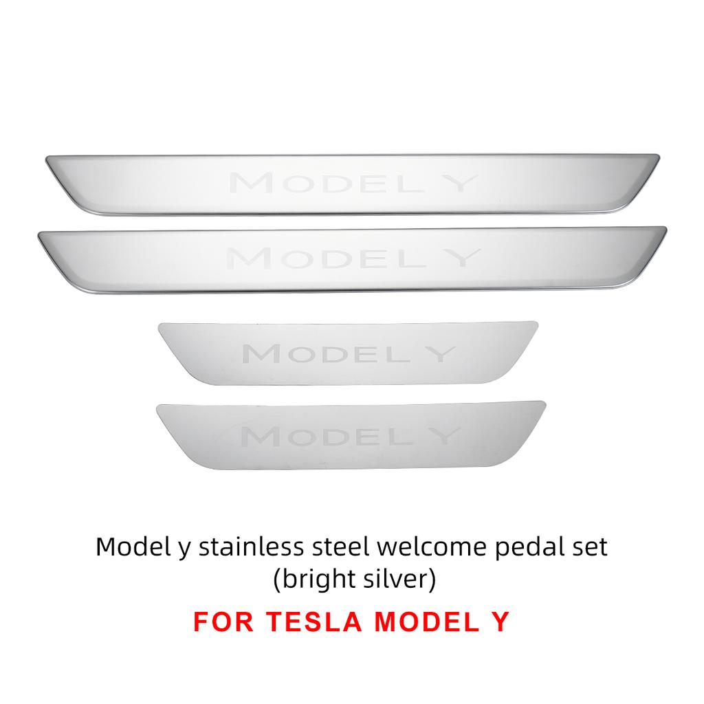 LUCKEASY модификация для модели Tesla 3 года, защита порога автомобиля, украшение для порога, защита багажника из нержавеющей стали
