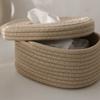 Handmade Nordic Style Tissue Box Rectangular Design Cotton and Hemp Threads Keep Your Tissues Neat and within Reach