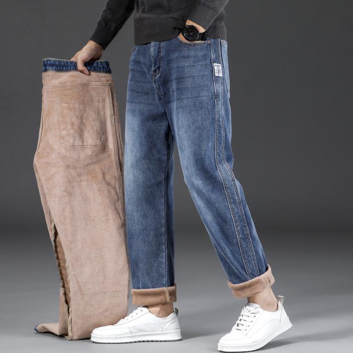 Мужские универсальные летние свободные джинсы, размер XL, деловой повседневный стиль, средне-высокая талия, высокая эластичность.