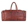 Vintage Genuine Goat Brown Leather Travel Luggage Duffel Weekender Overnight Bag