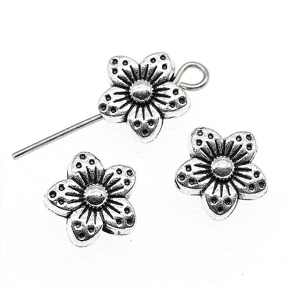 25 Pieces Spacer Diy Fashion Jewelry Flower Small Hole Spacers Beads 8x8x4mm Hole Size 1mm B13788