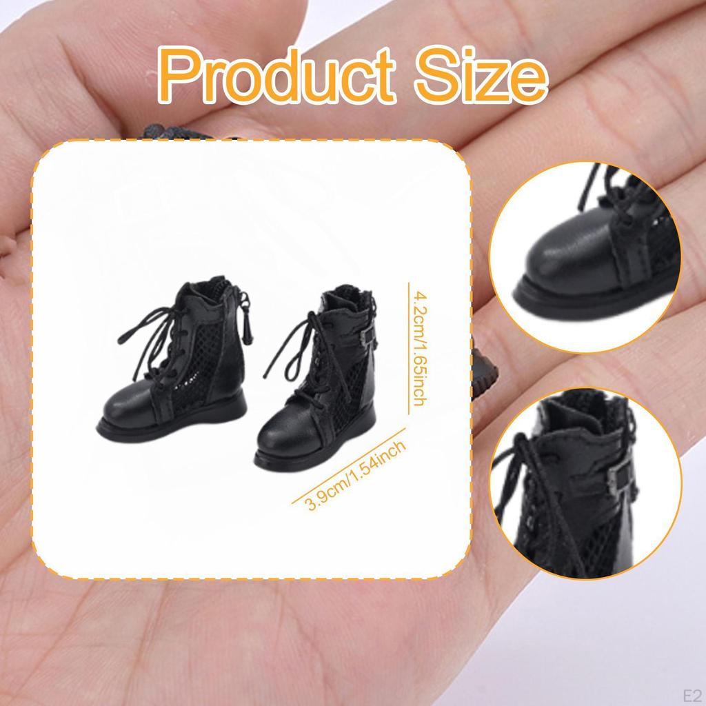 1/6 Action Figures Fishnet Boots, 12-inch Doll DIY Fashion, for Girl Dolls, Miniature