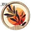 Artistic Wall Hanging Set Nordic Wooden Art Sign, Round Botanical Landscape Decor for Living Interior Decoration Rental Homes Room Bedroom,