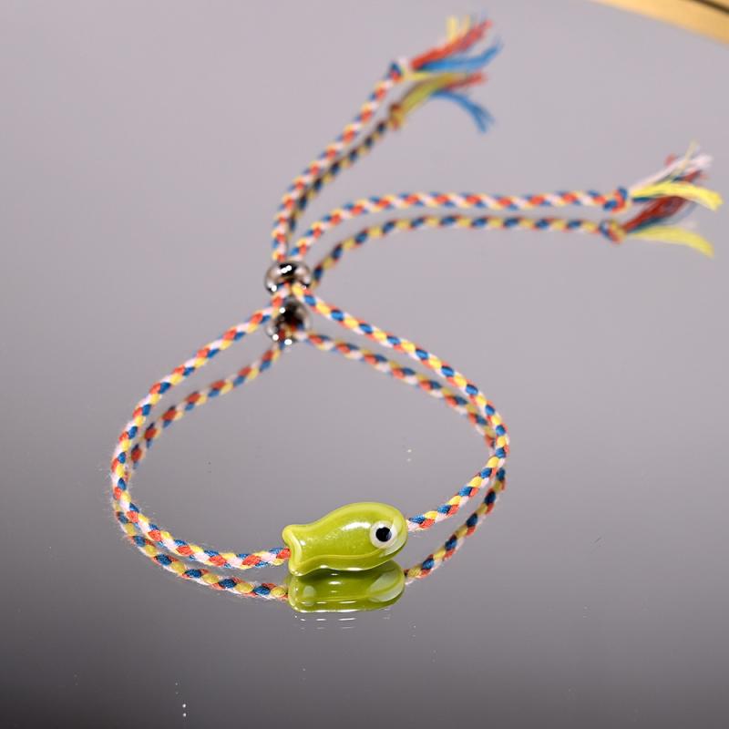 Bohemian Trendy Multicolored Pull-String Ceramic Fish Bracelet Jewelry Women For Wrist And Ankle