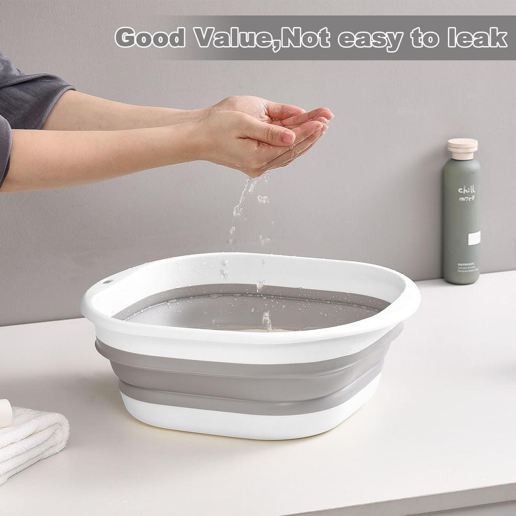 Набор из 3 складных тазов, корзин для стирки, контейнеров для хранения, экономящих место, для мытья посуды, фруктов, кемпинга, стирки, походов, дома