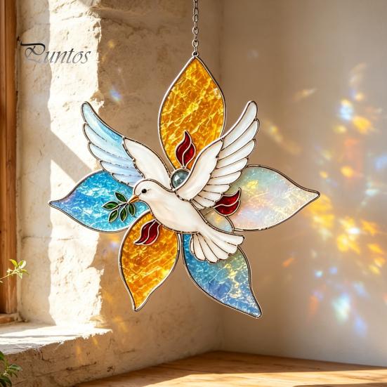 Relaxing Handcraft Gifts Christian Suncatcher DIY Kit, Stained Glass Style Religious Sun Catcher, Spiritual Home Decoration Crafts Iridescent Hanging