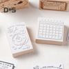 Cartoon Cat Planner Stamp DIY Scrapbooking Weekly Monthly Schedule Planning Time Clock Calendar Daily To-do-list Decorative Wooden Stamp Blocks