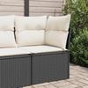 VidaXL Garden Corner Sofa with Cushions Black Wicker 365997