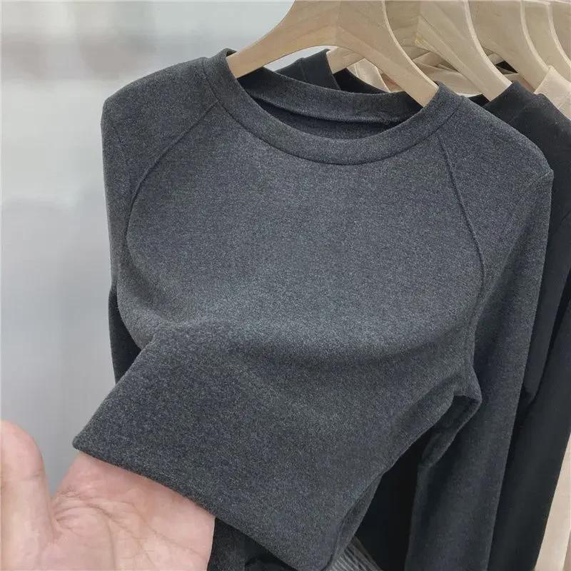 Женский осенне-зимний бархатный вышитый длинный рукав теплый топ