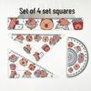 Cute Cat Acrylic Ruler Set - 4-Piece Cartoon Stationery for Students