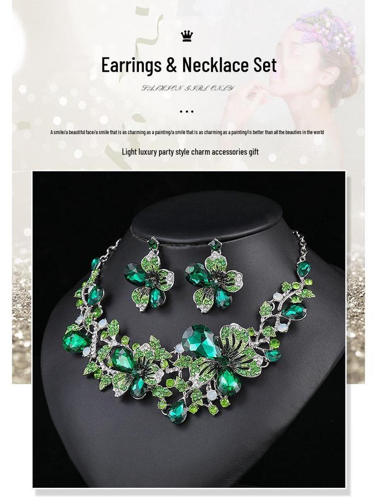 Роскошный ретро-набор хрустальных ожерелий: Аксессуары для европейских и американских вечерних платьев