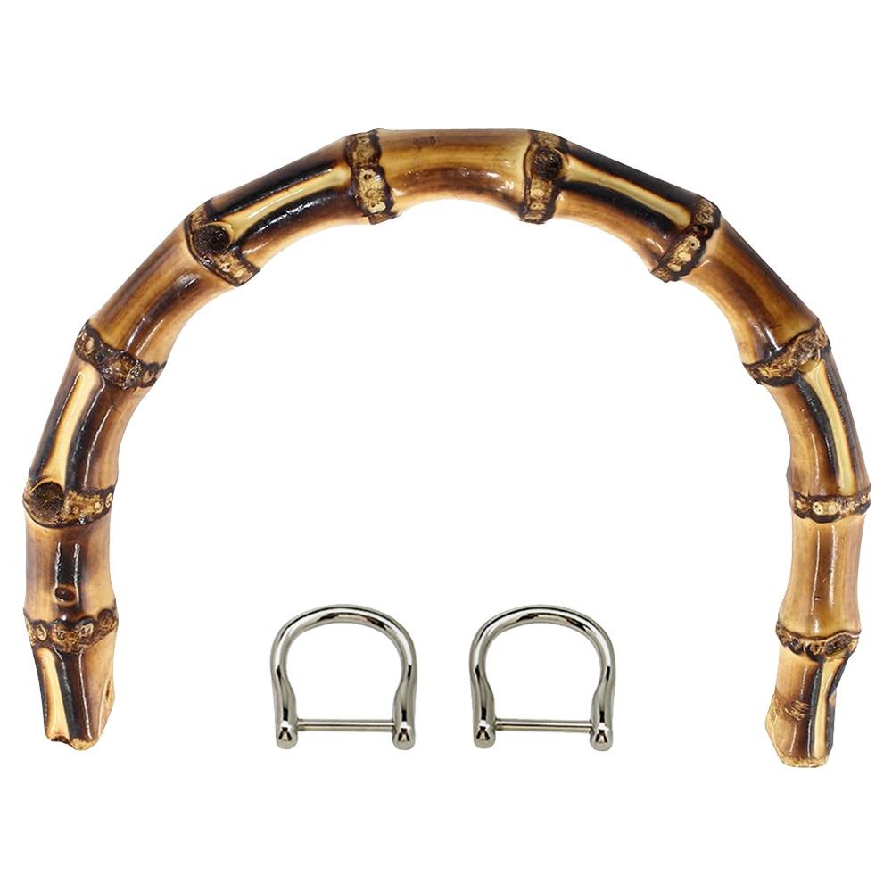 DIY Handmade Detachable Bamboo Purse Handles With Buckle 15.5CM Bamboo Bag Handles U-Shaped Shoulder Bag Strap Gift Box