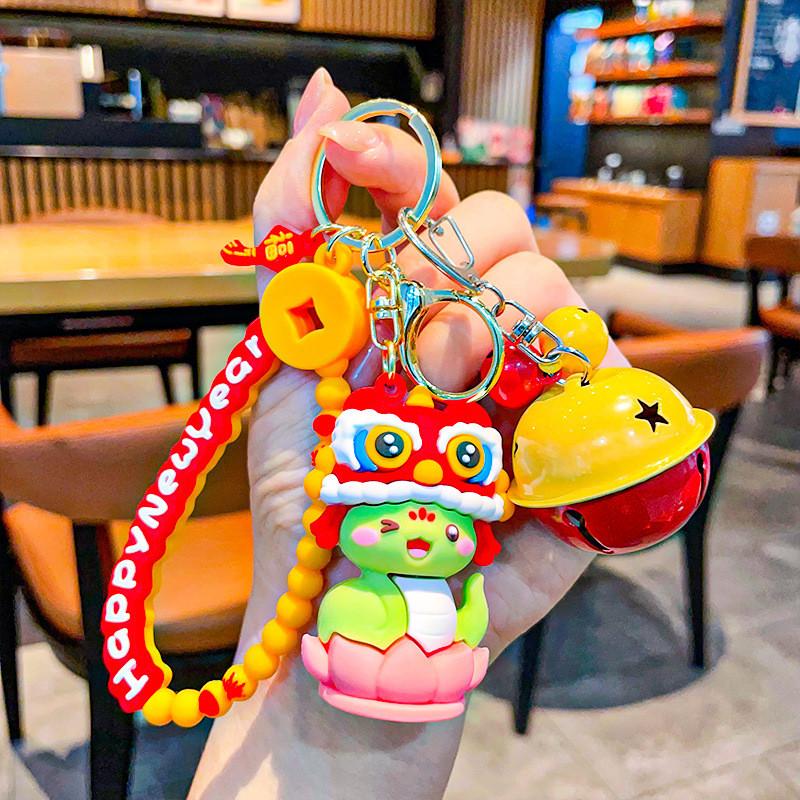 Playful Silicone Snake Year Keychain With Traditional Chinese Elements For Memorable Presents