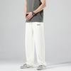 MMOPTOP Banana Curved Knife Pants for Men, Spring And Summer Loose Straight Wide-Leg Sports Casual Trousers, ST04 White M