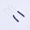 Lapsi Lazuli 925 Silver Threader Earrings, Natural Gemstone Women Handmade Fringe Earrings