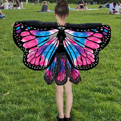 2 шт./комплект, костюм для девочки с крыльями бабочки и юбкой-пачкой, яркий цвет, универсальная сезонная одежда, карнавальный костюм для косплея, наряд феи