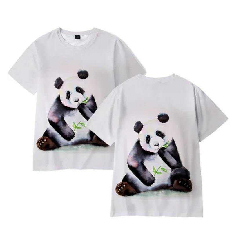 Men's 3D Printed T-Shirt Panda Pattern Print Short Sleeve O-Neck Pullover Casual Top