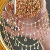 Clear Crystal White Bead Chain Waterdrop-shaped Copper Chain Link  For Clothing Accessories