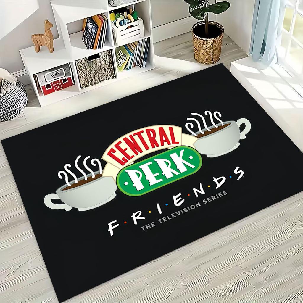 Классический коврик с логотипом Friends Central Perk для спальни, гостиной, дивана, домашний придверный коврик, декор, большой детский игровой нескользящий коврик для пола