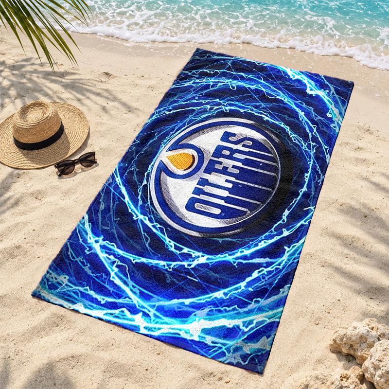 Edmonton Oilers Microfiber Beach Towel Quick Dry Sand Free Lightweight Beach Towels for Travel Swimming Camping