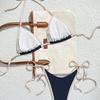 European and American bikini split swimsuit new color matching neck sexy beach hot spring bikini women