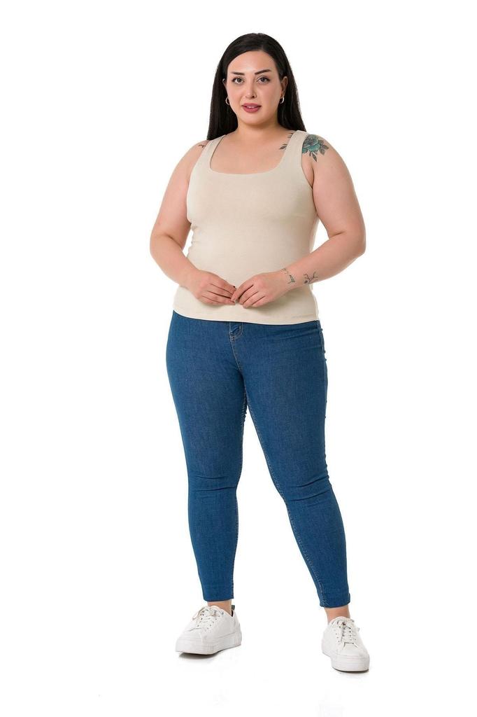 Women's Style Big Size Body Plus Size Strappy Half Lined Viscose Mink Body