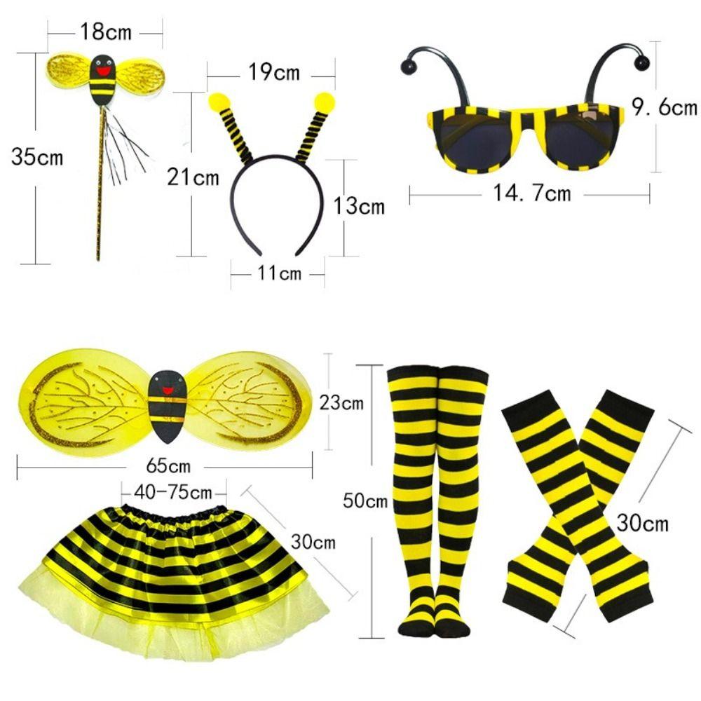 Tutu Skirt Bumblebee Costume Striped Knee Stocking Honey Bee Costume Bee Costume Set For Women