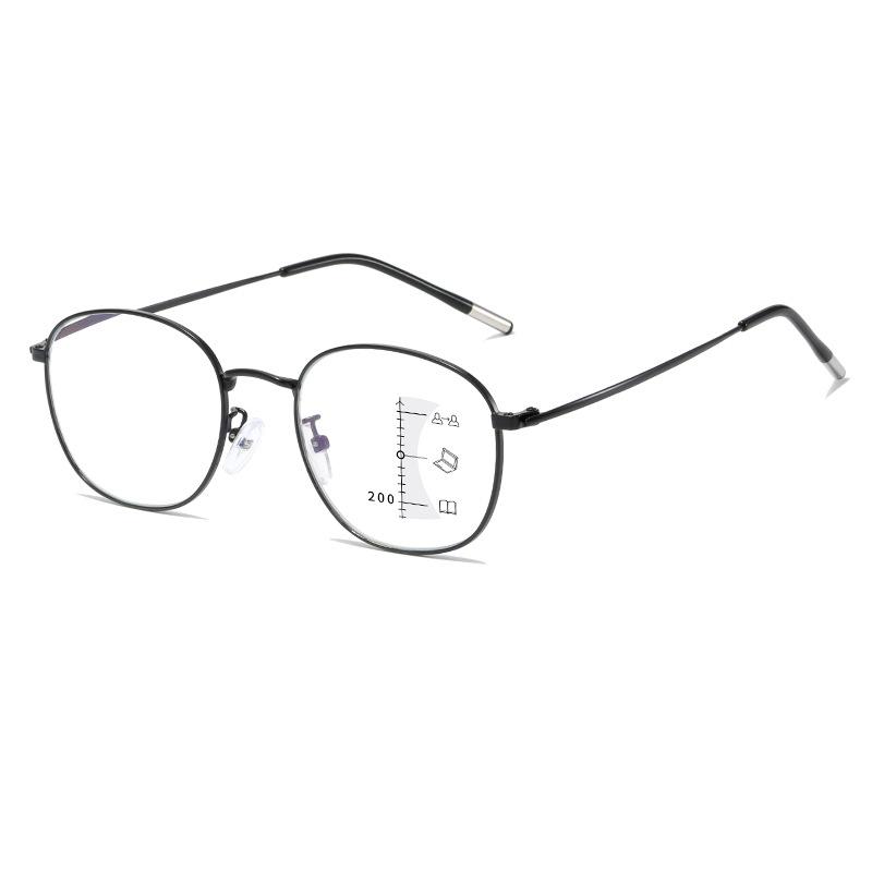 Men's and Women's Latest Fashion Multifocal Reading Presbyopia Glasses Neutral Fashion Square Frame Anti-blue Light Reading Glasses