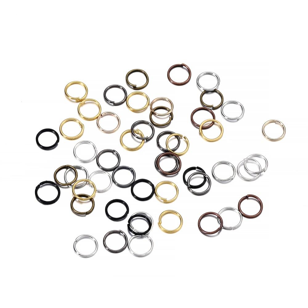 200pcs/Lot 3-10mm Metal Open Single Loops Jump Rings Split Rings DIY Jewelry Making Accessories Findings for Necklace Bracelet