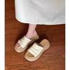 Pleated Thick-soled Outer Wear Cool Slippers Women's 2025 Summer New Fashion Versatile Casual One-pedal Beach Slippers
