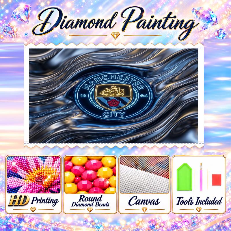 Manchester City Diamond Painting Kit 5D Full Drill DIY Diamond Mosaic Wall Art Home Decor