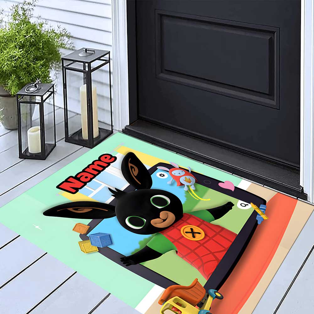 Bunny Customize your name rug, office chair cushion, home bedroom living room gift.