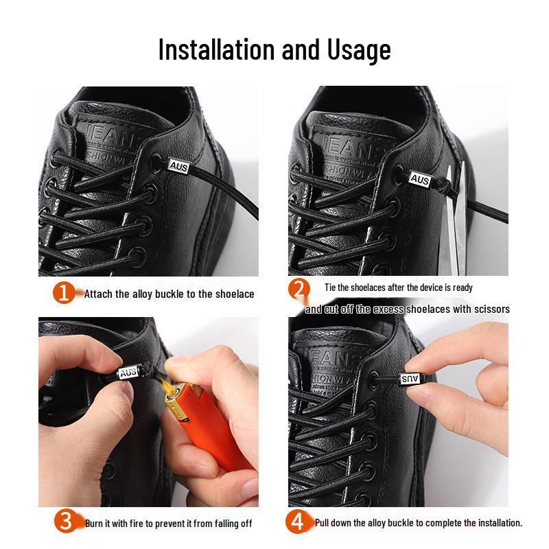 Эластичные шнурки без завязывания с металлической пряжкой - Легкие ленивые шнурки AUS