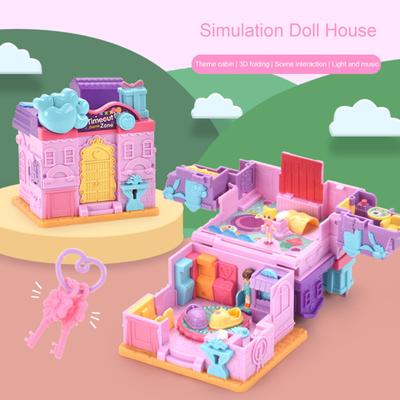 Имитация кукольного дома, музыка и свет, 3D складная игрушка для раннего образования, развлечения для детей, игрушка для приготовления пищи