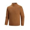 Mens Slim Fit High Neck Half-Zip Knit Sweater Solid Color Casual Winter Warm Pullover Young Adults