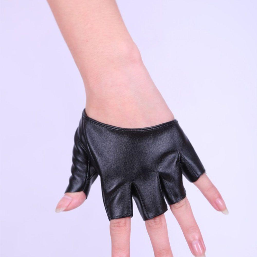 Women Clothing Accessories PU Leather Pole Dance Half Finger Half Palm Fingerless Gloves
