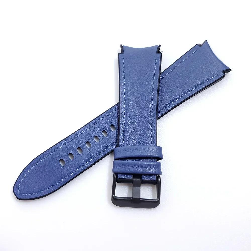 Classic Leather+Silicone Strap For Samsung Galaxy Watch 7 6 5 Pro 40mm 44mm No Gaps Band Watch6 4 Classic 47 43 46mm Curved End Bracelet