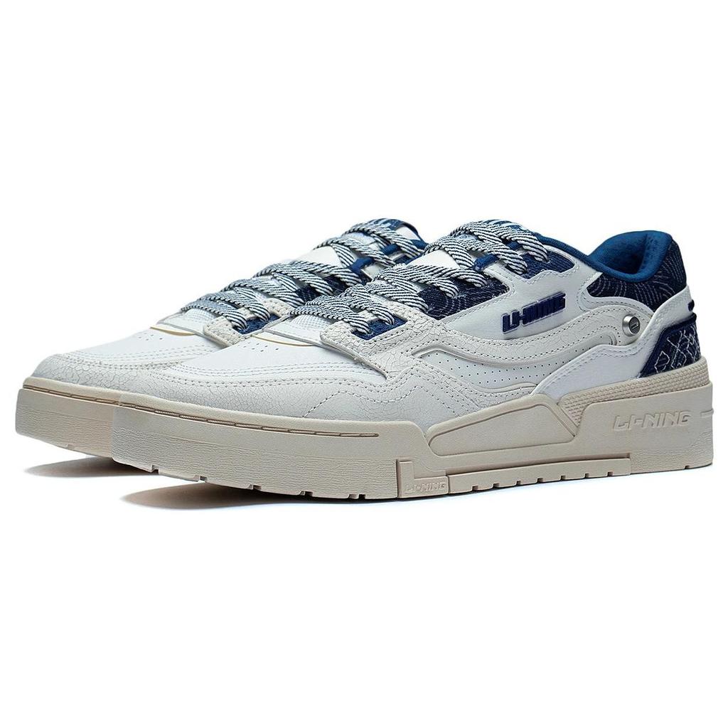 Li Ning 001 Btc Prm прочные дышащие низкие кроссовки для скейтбординга мужские белые синие AGCT003-1