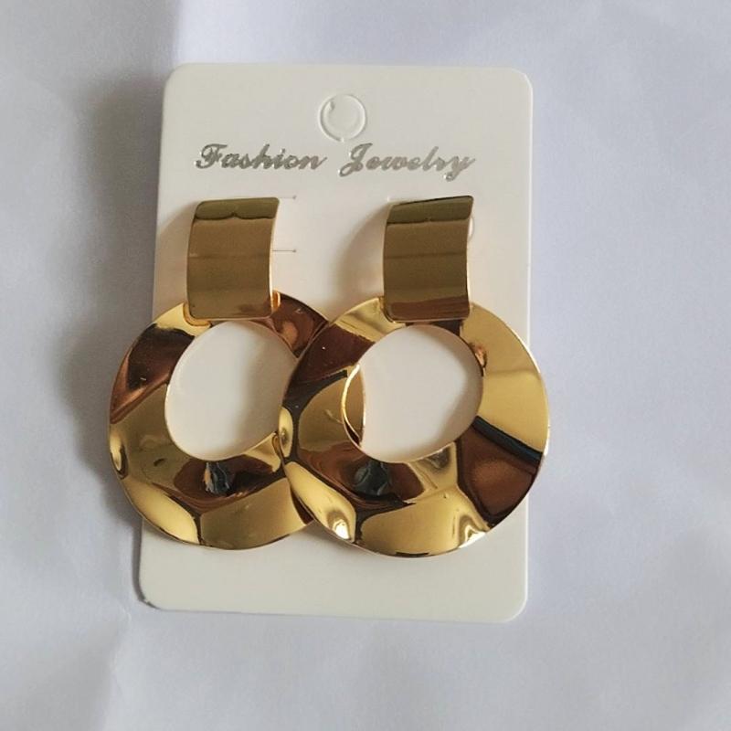 Металлические массивные серьги в стиле ретро для женщин, модные европейские длинные серьги с круглыми звездами и квадратами неправильной геометрии, длинные серьги, ювелирные изделия