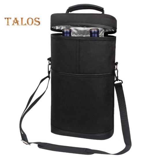 Сумка-тоут для вина на 2 бутылки, герметичная, изолированная, сумка-холодильник для вина, портативная дорожная сумка для вина с ручкой и плечевым ремнем для путешествий, пикника, пляжа