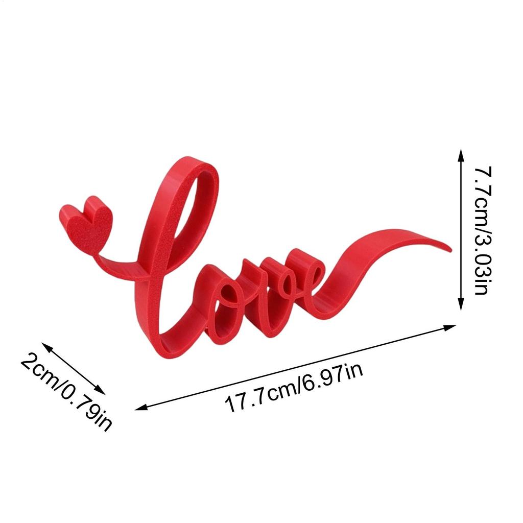 Red Love Letter Sign Blocks Tabletop Table Centerpiece Decor for Hotel Dining Room Office Party Wedding Valentines Decorations