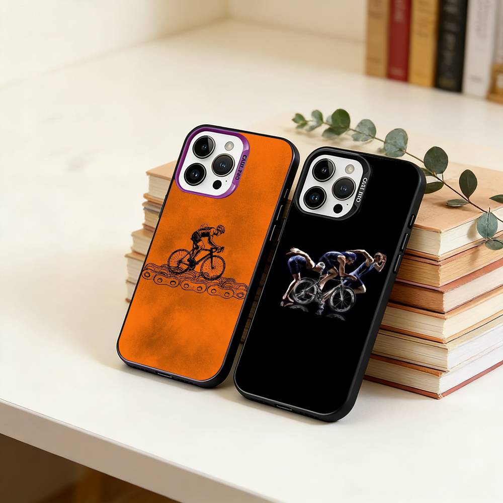 Bike Sports-S Phone Case For iPhone 17,16,15,14,13,12,11 Plus,Pro Max,XS,Colorful Silver Black Cover